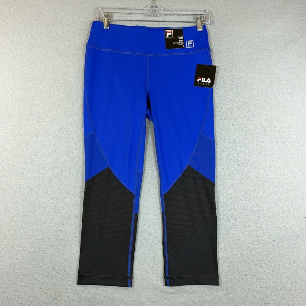 Fila Sport Mid Rise Capri Pants Women's Size Small Blue NWT Stretch